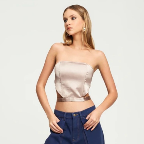 Lioness | Soho Satin Strapless Top - Picture 2 of 6